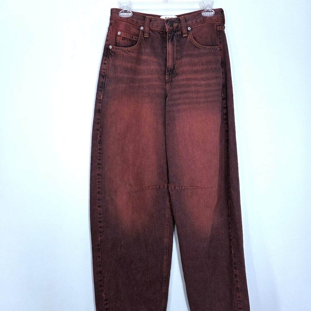 BDG Urban Outfitters Red Wash Barrel Leg Cinch Back Boyfriend Jeans Size 26